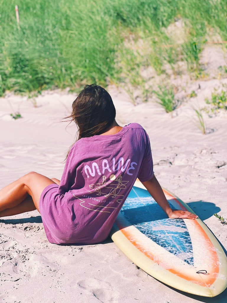 Longboard Surfer - Berry Tee