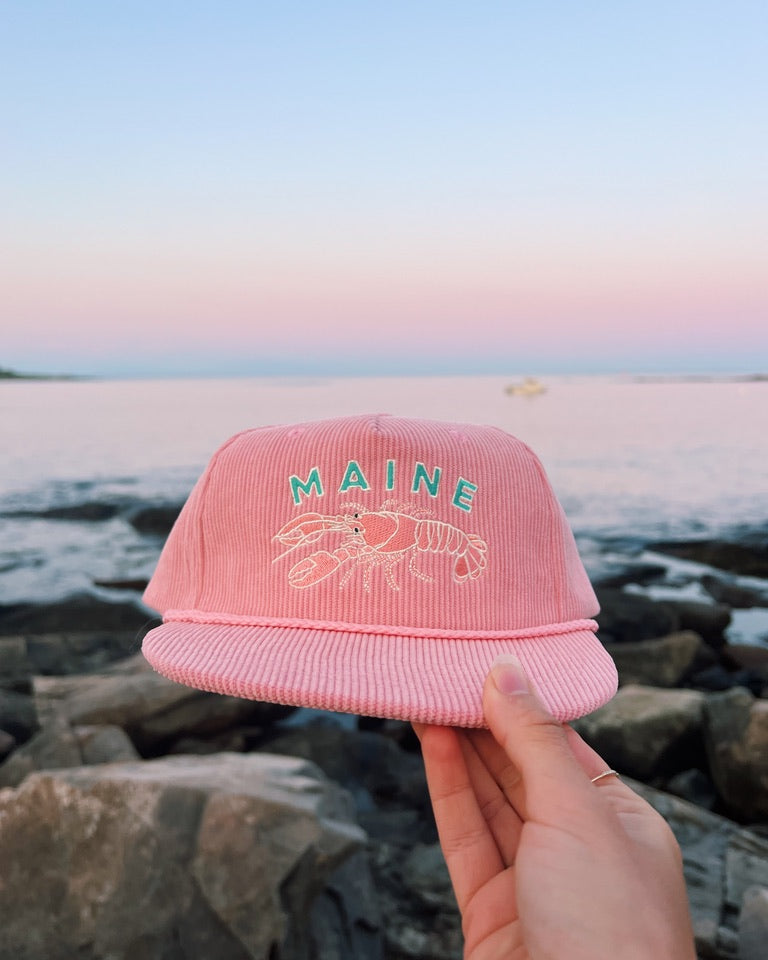 Pink Cord Hat - Maine Lobster