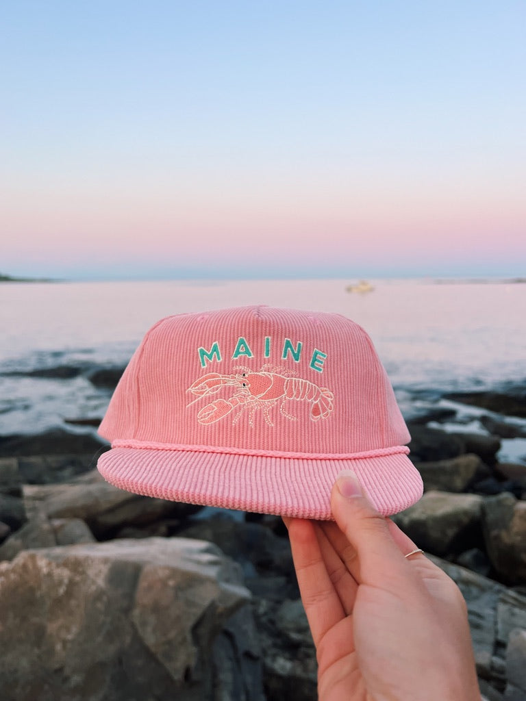 Pink Cord Hat - Maine Lobster