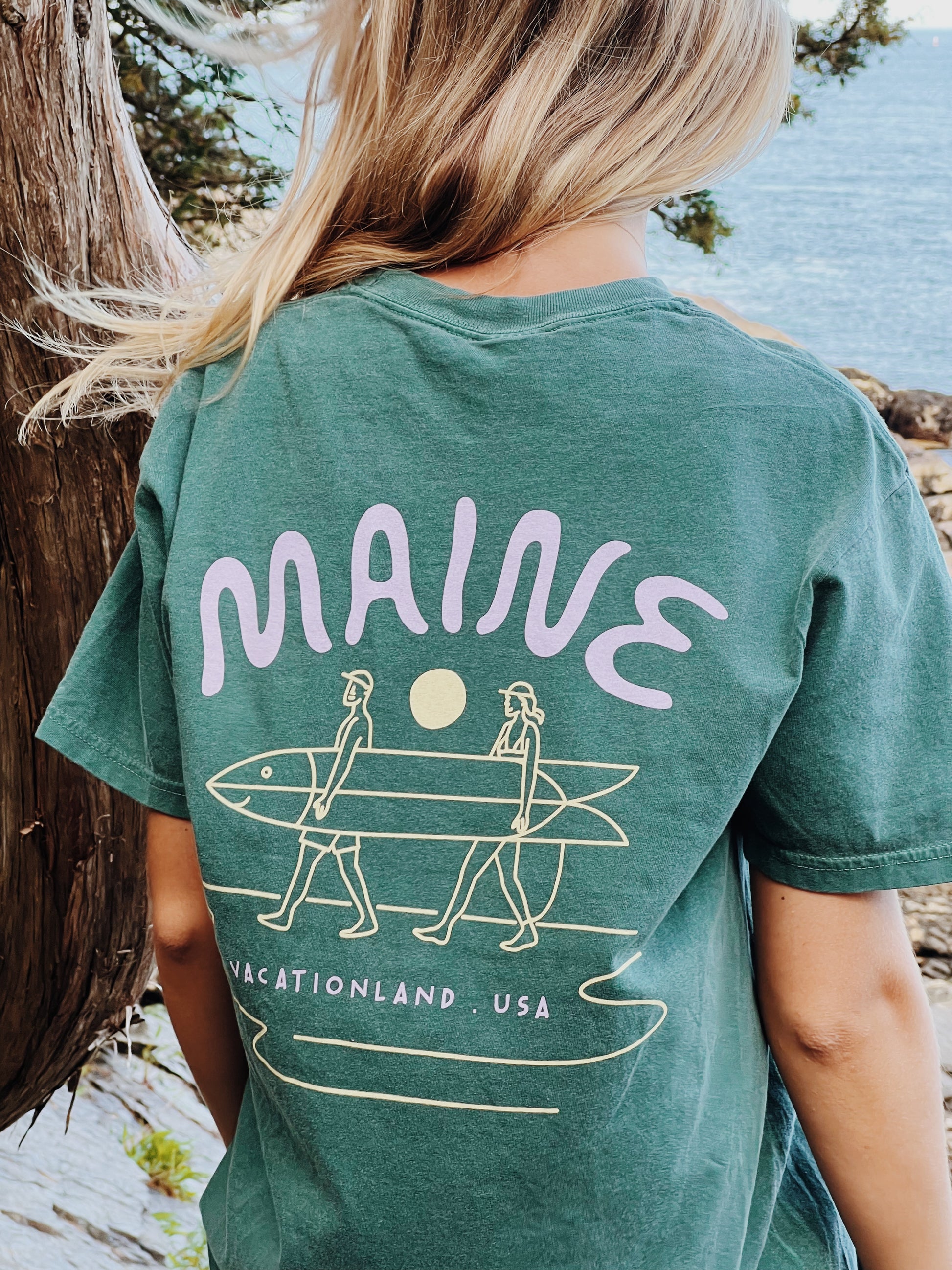 Longboard Surfer - Spruce Tee