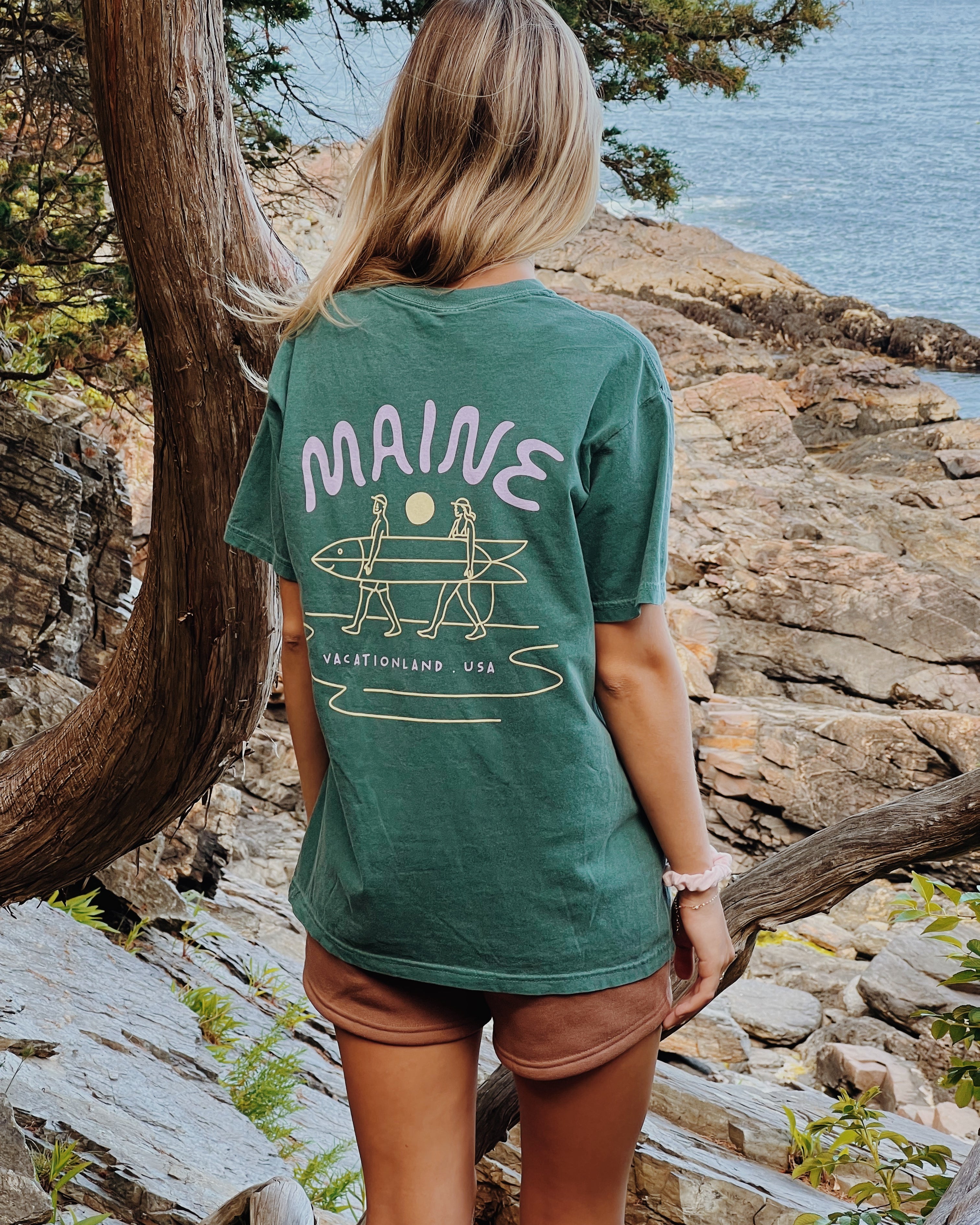 Longboard Surfer - Spruce Tee