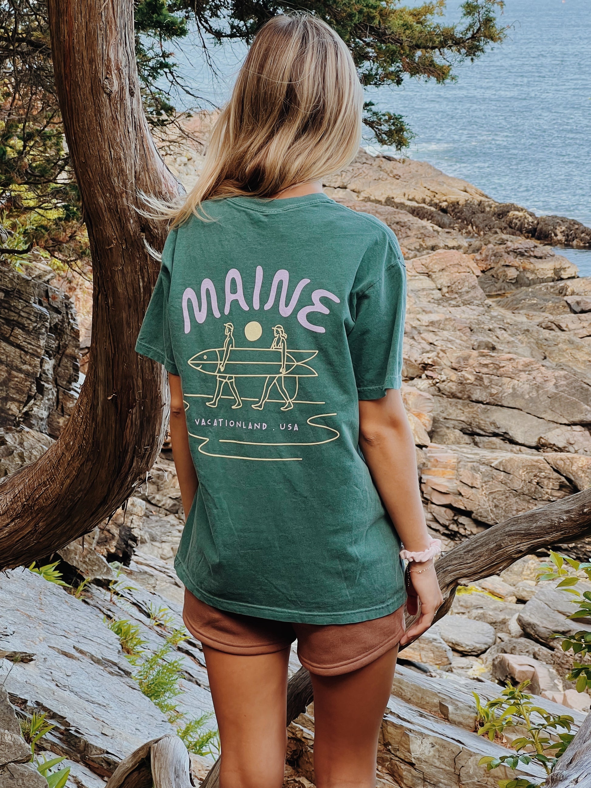 Longboard Surfer - Spruce Tee