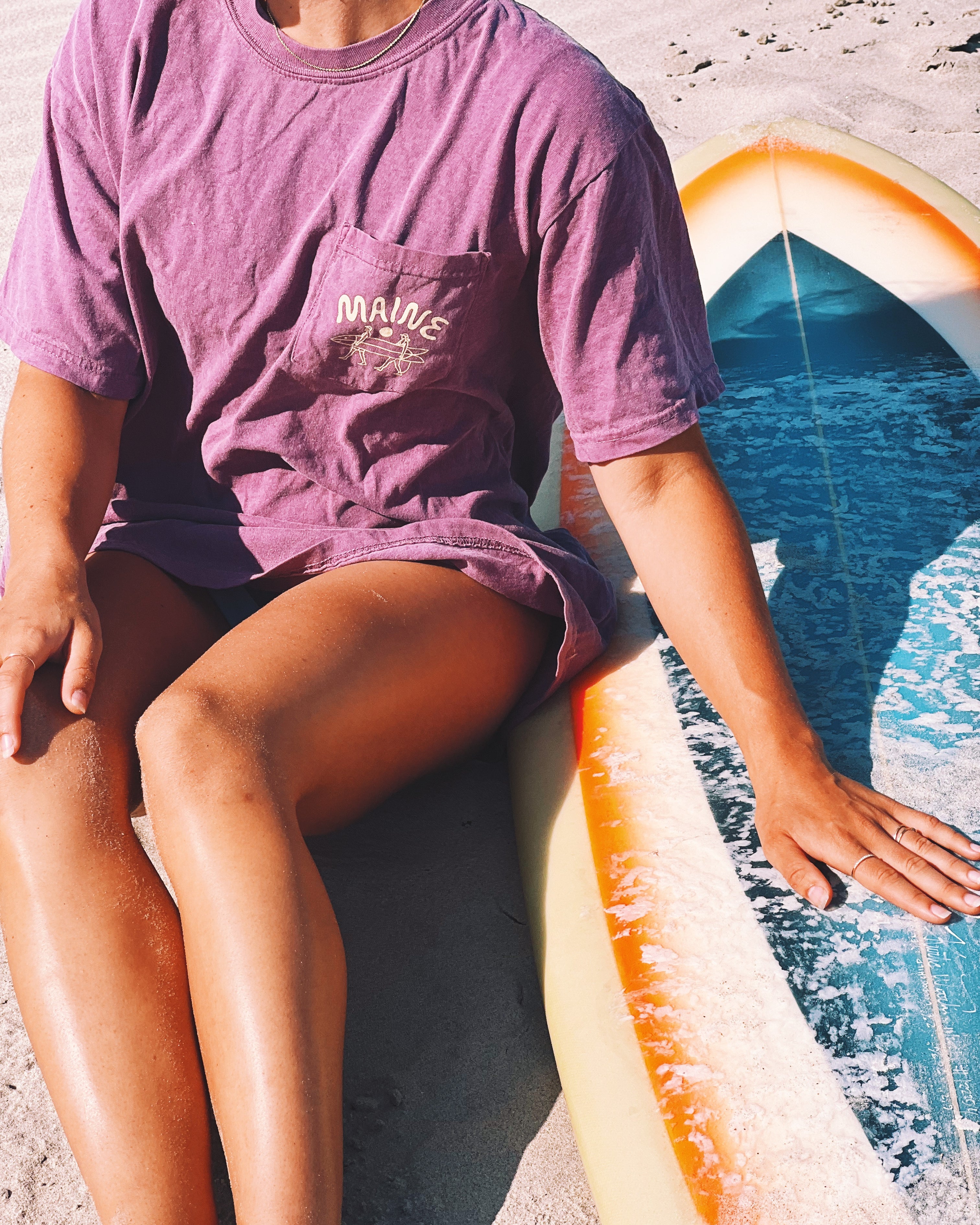Longboard Surfer - Berry Tee