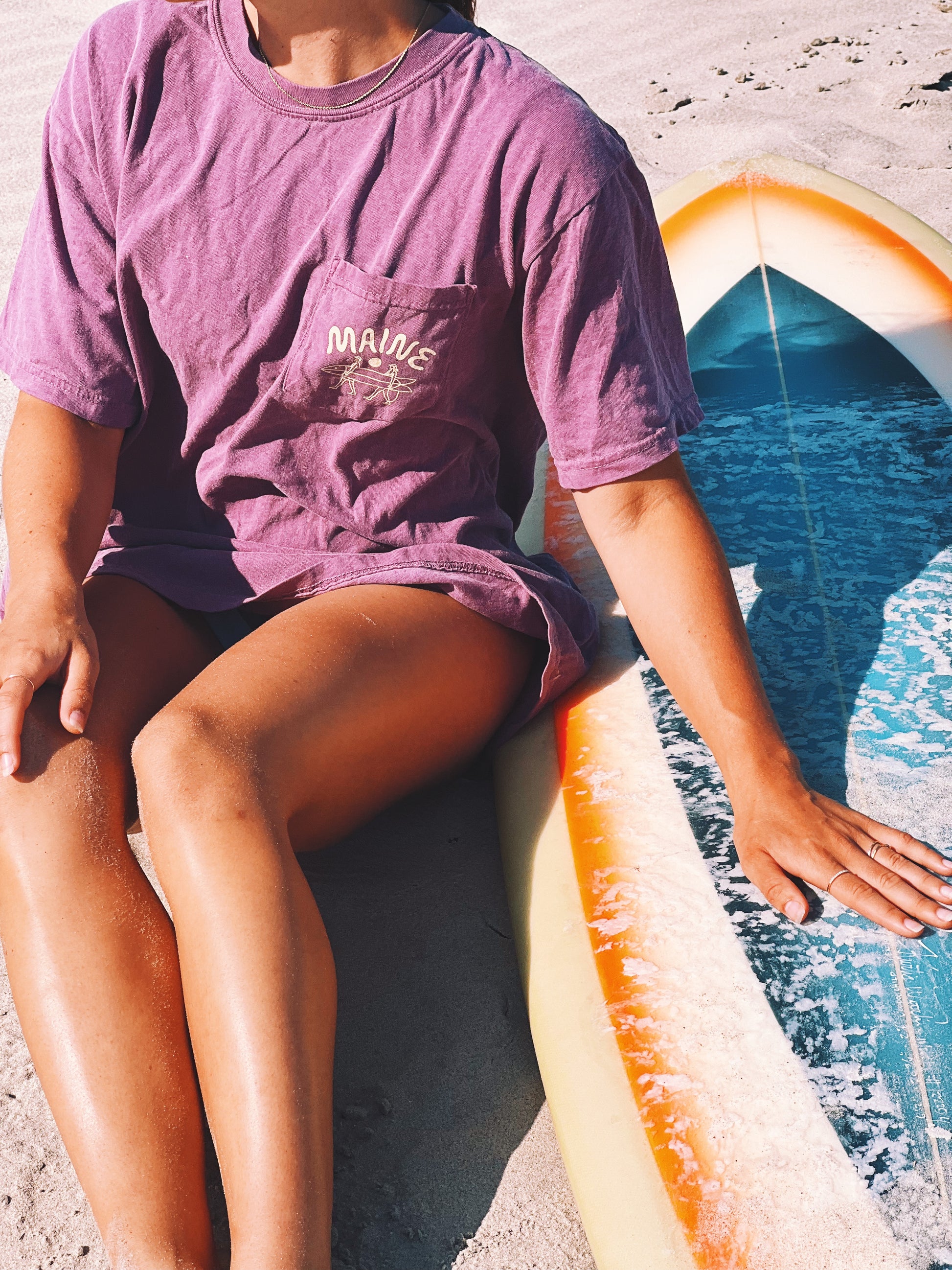Longboard Surfer - Berry Tee