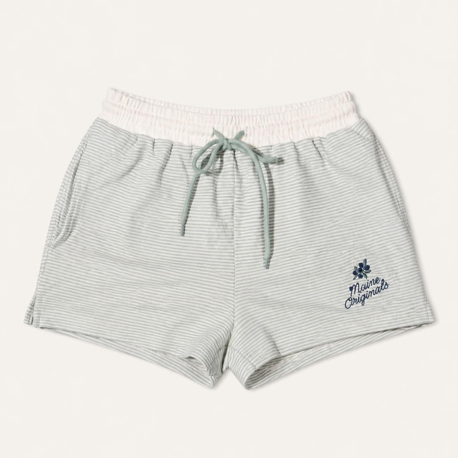 Mid Rise Stripe Shorts - Maine Blueberries
