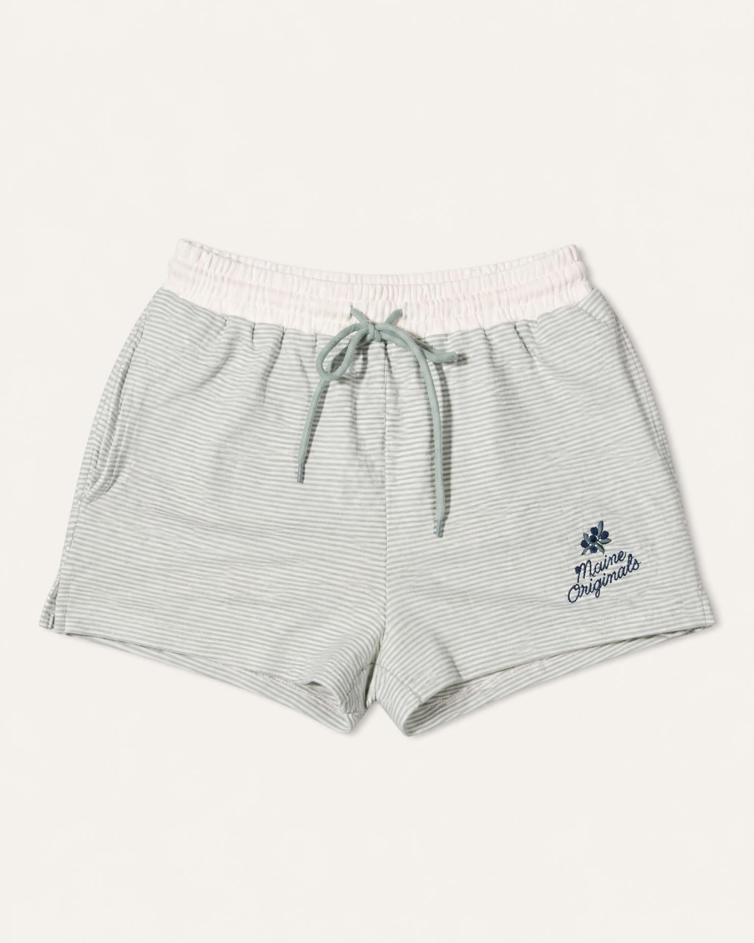 Mid Rise Stripe Shorts - Maine Blueberries