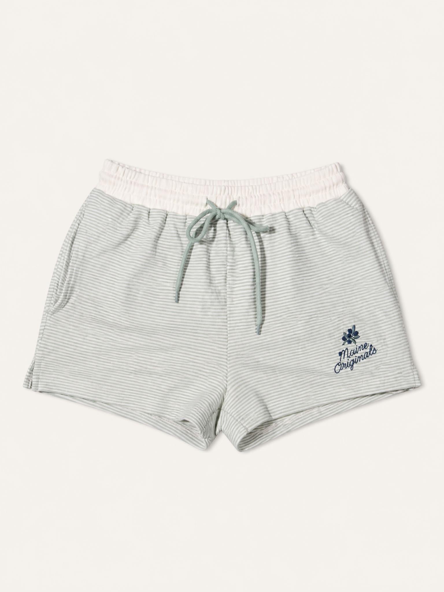 Mid Rise Stripe Shorts - Maine Blueberries