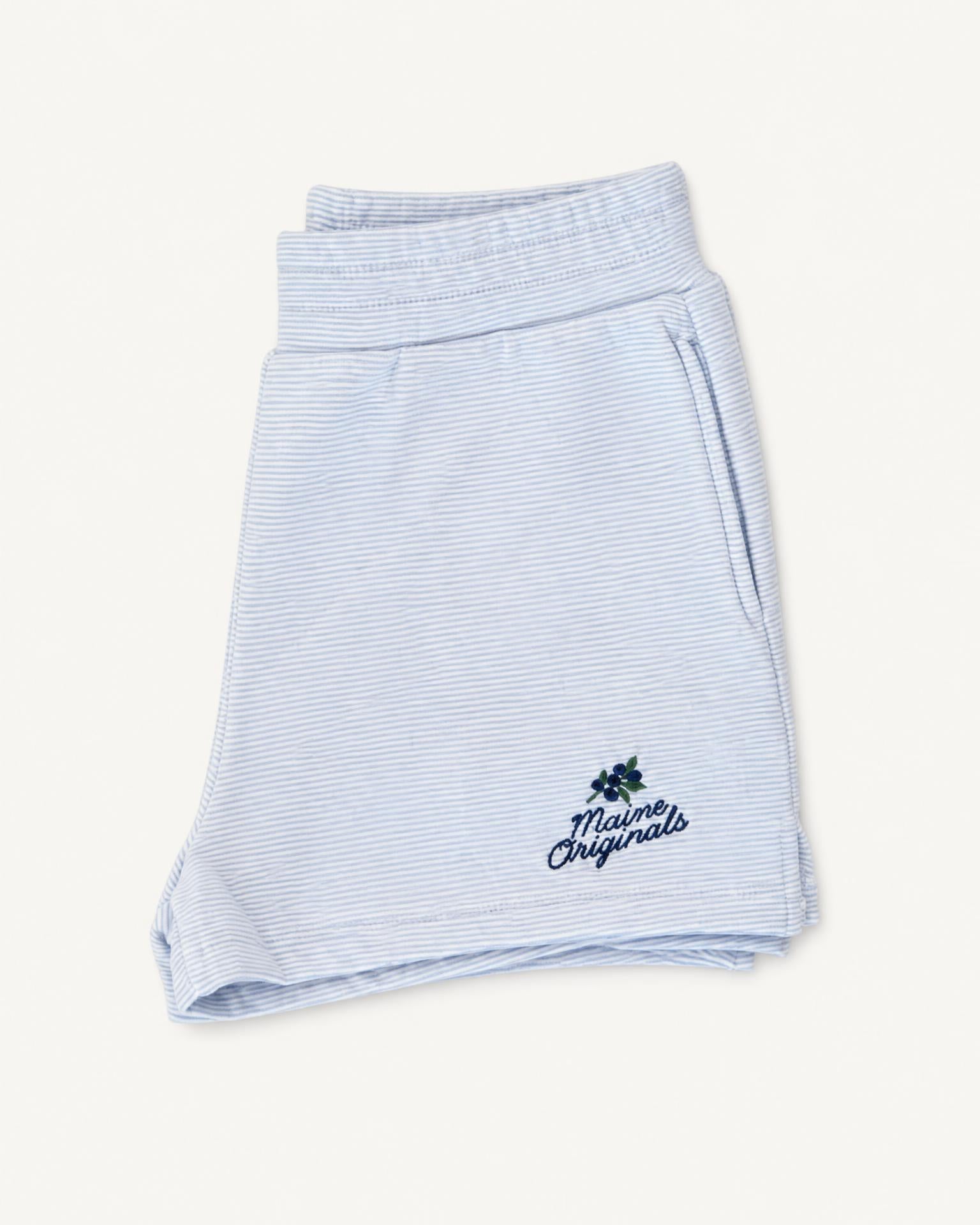 Blueberry Stripe Shorts - Maine Blueberries