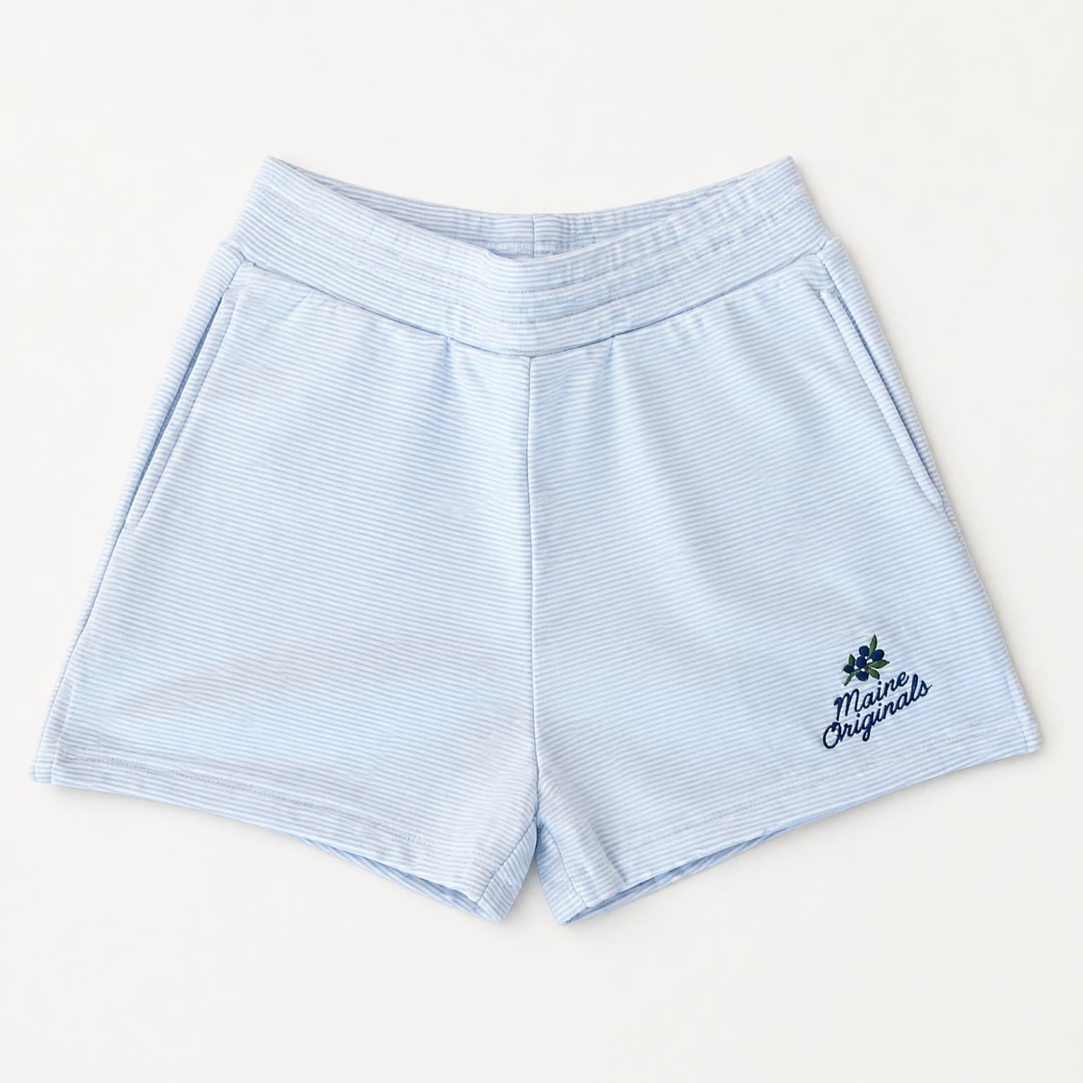 Blueberry Stripe Shorts - Maine Blueberries