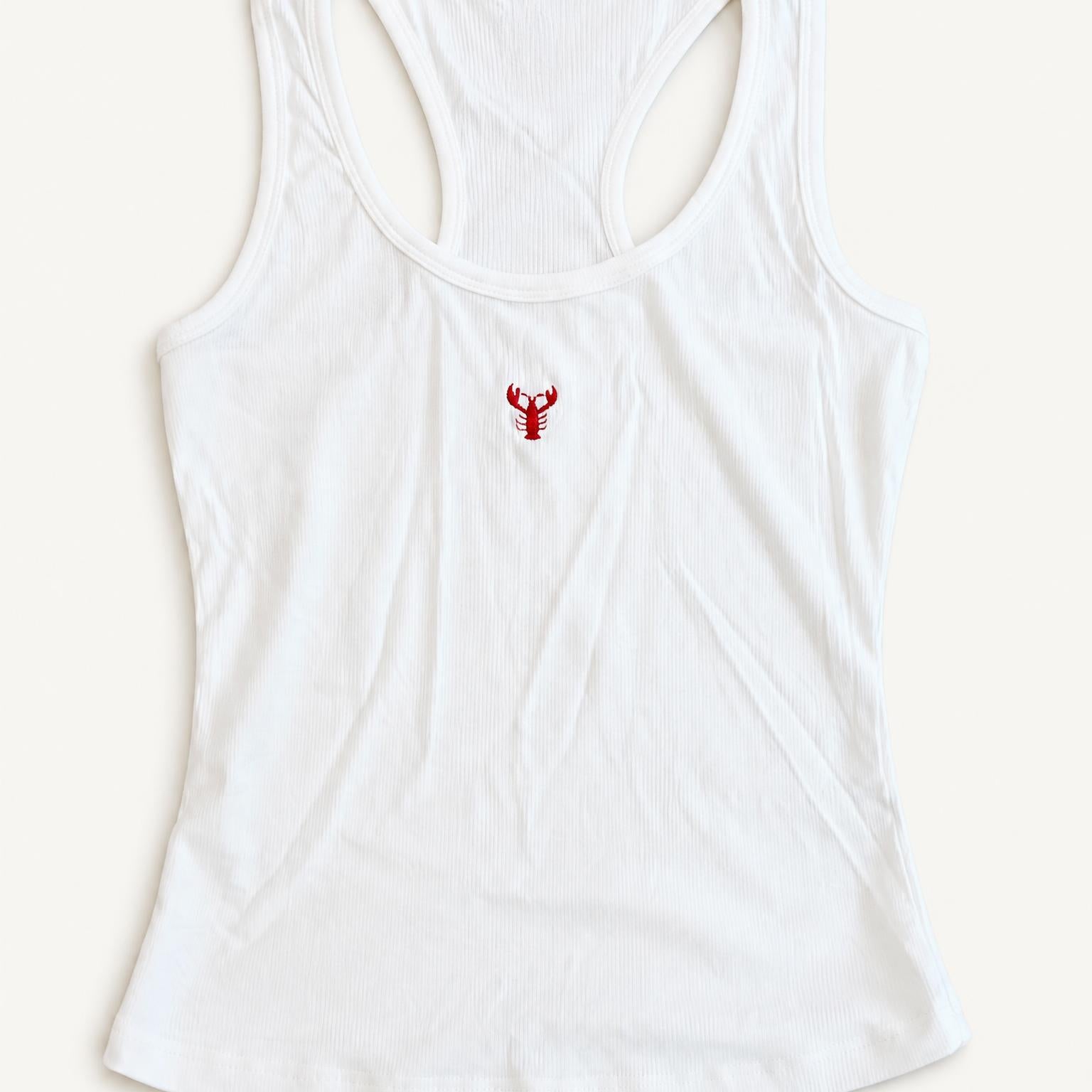 Tiny Lobster - White Tank Top