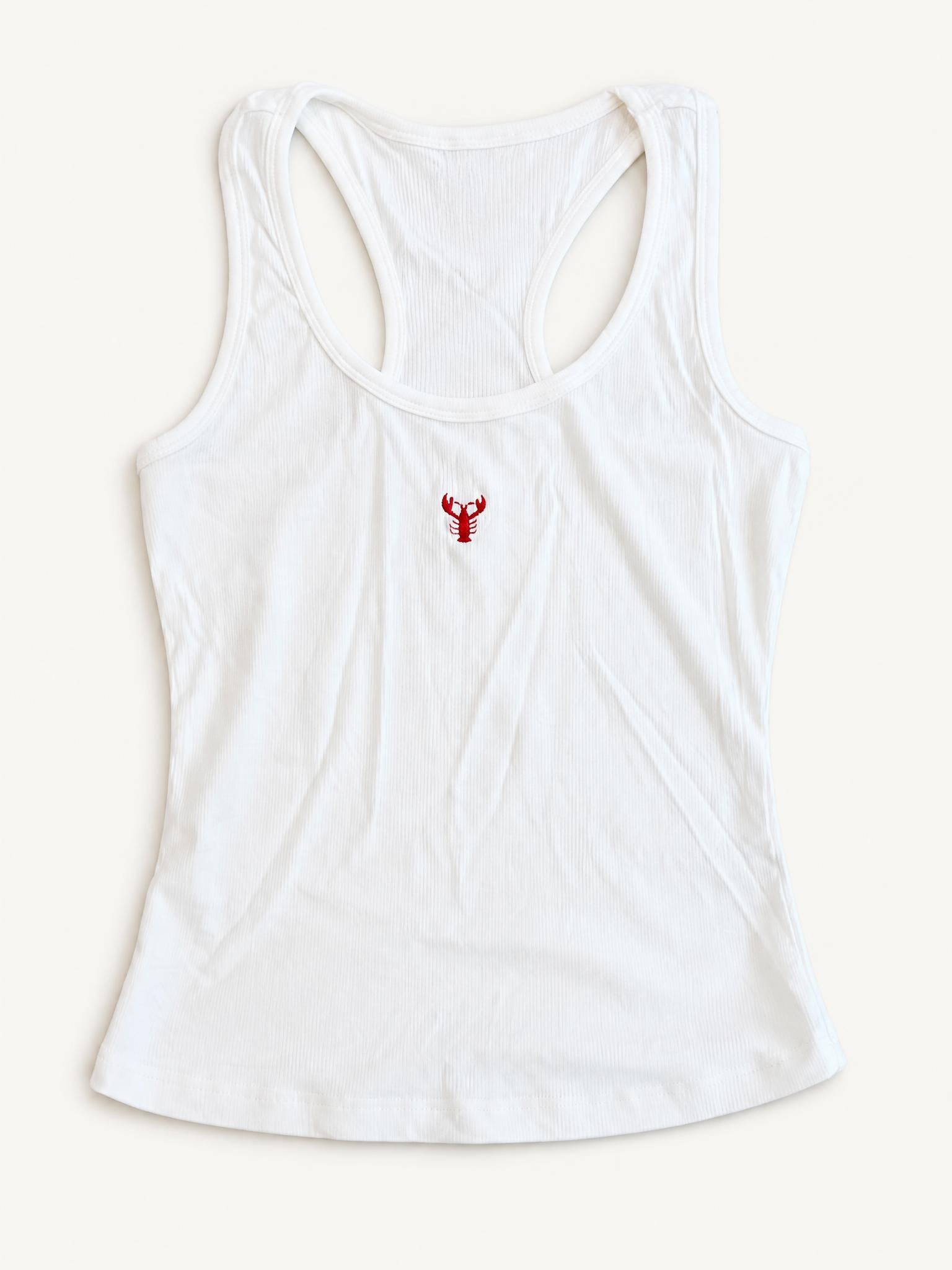 Tiny Lobster - White Tank Top