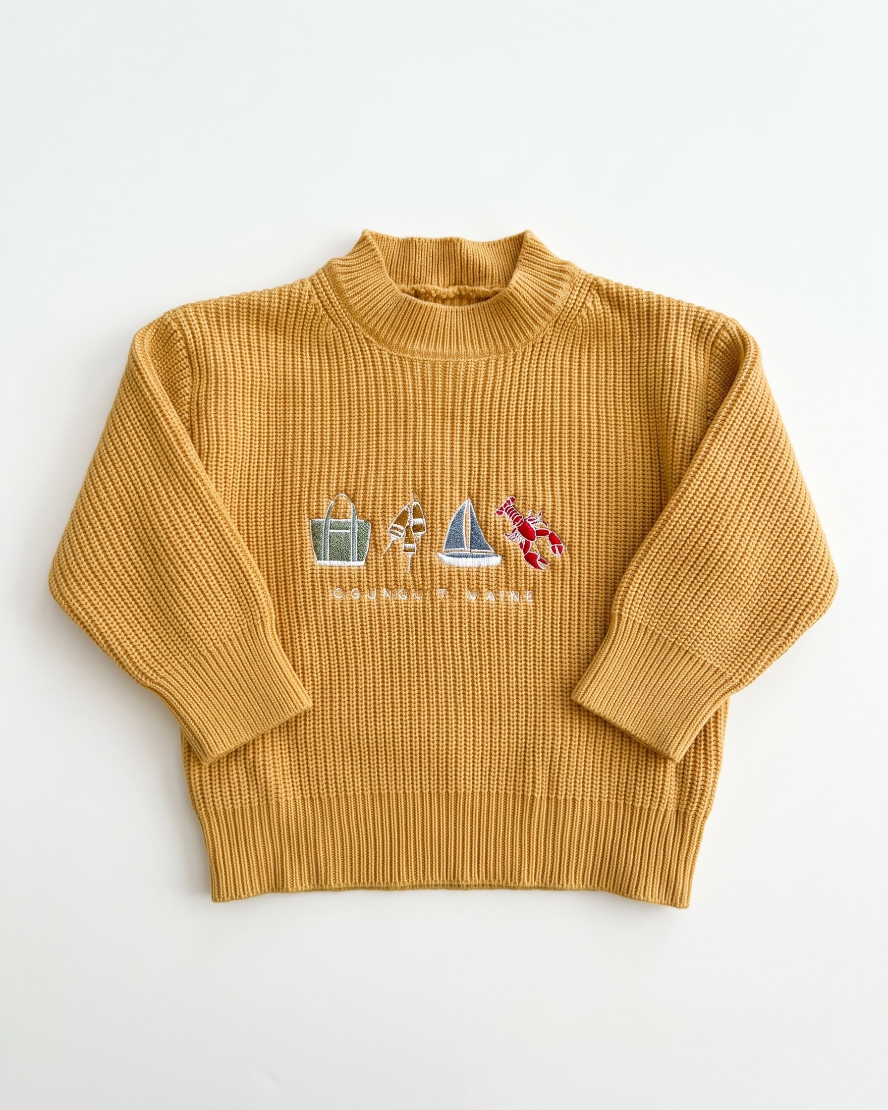 Mini Mock Yellow Knit Sweater - Icons