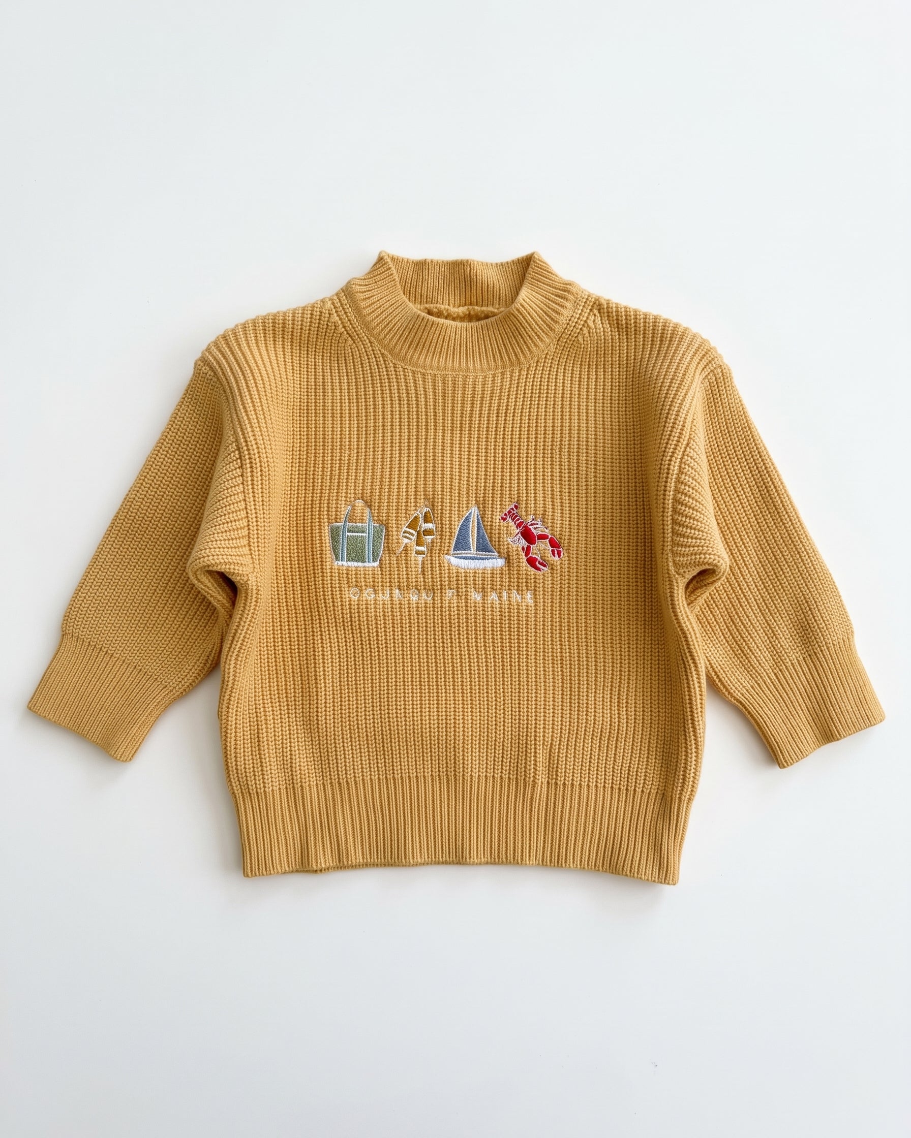 Mini Mock Yellow Knit Sweater - Icons