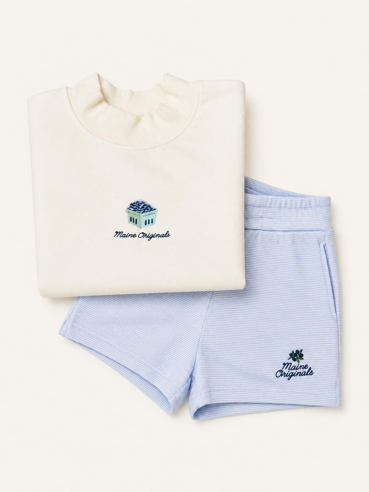 Blueberry Stripe Shorts - Maine Blueberries