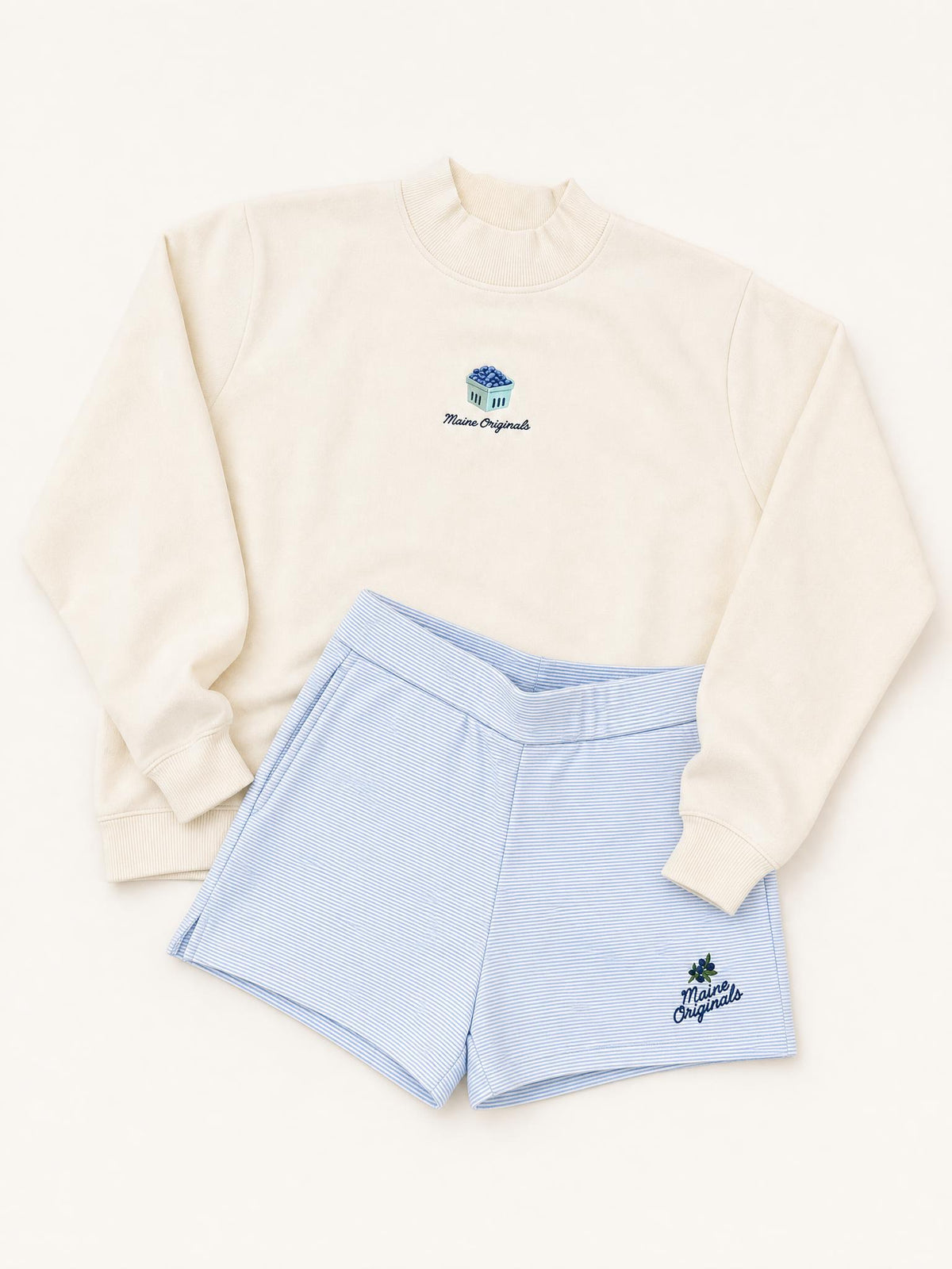 Blueberry Stripe Shorts - Maine Blueberries