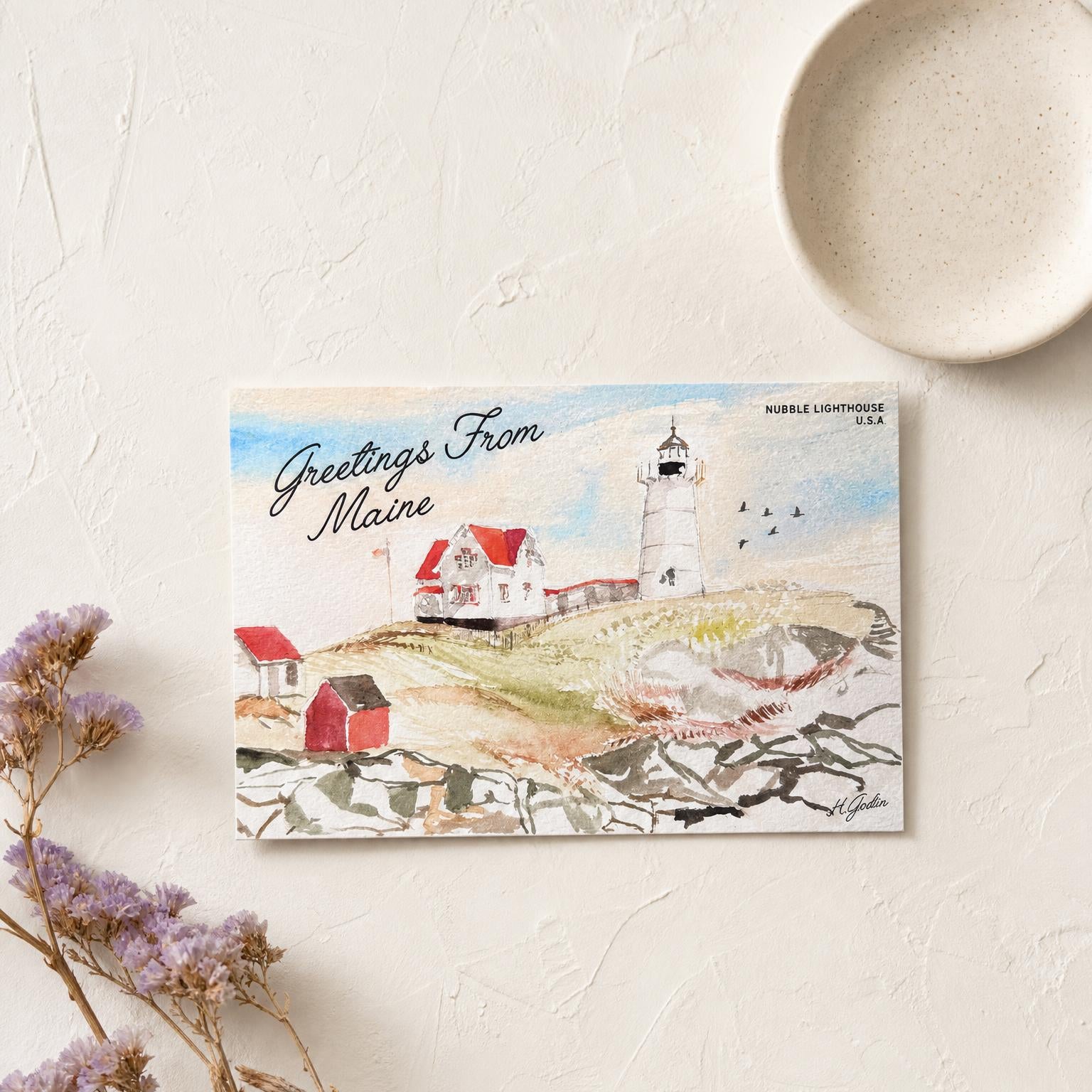 Nubble Light House Postcard