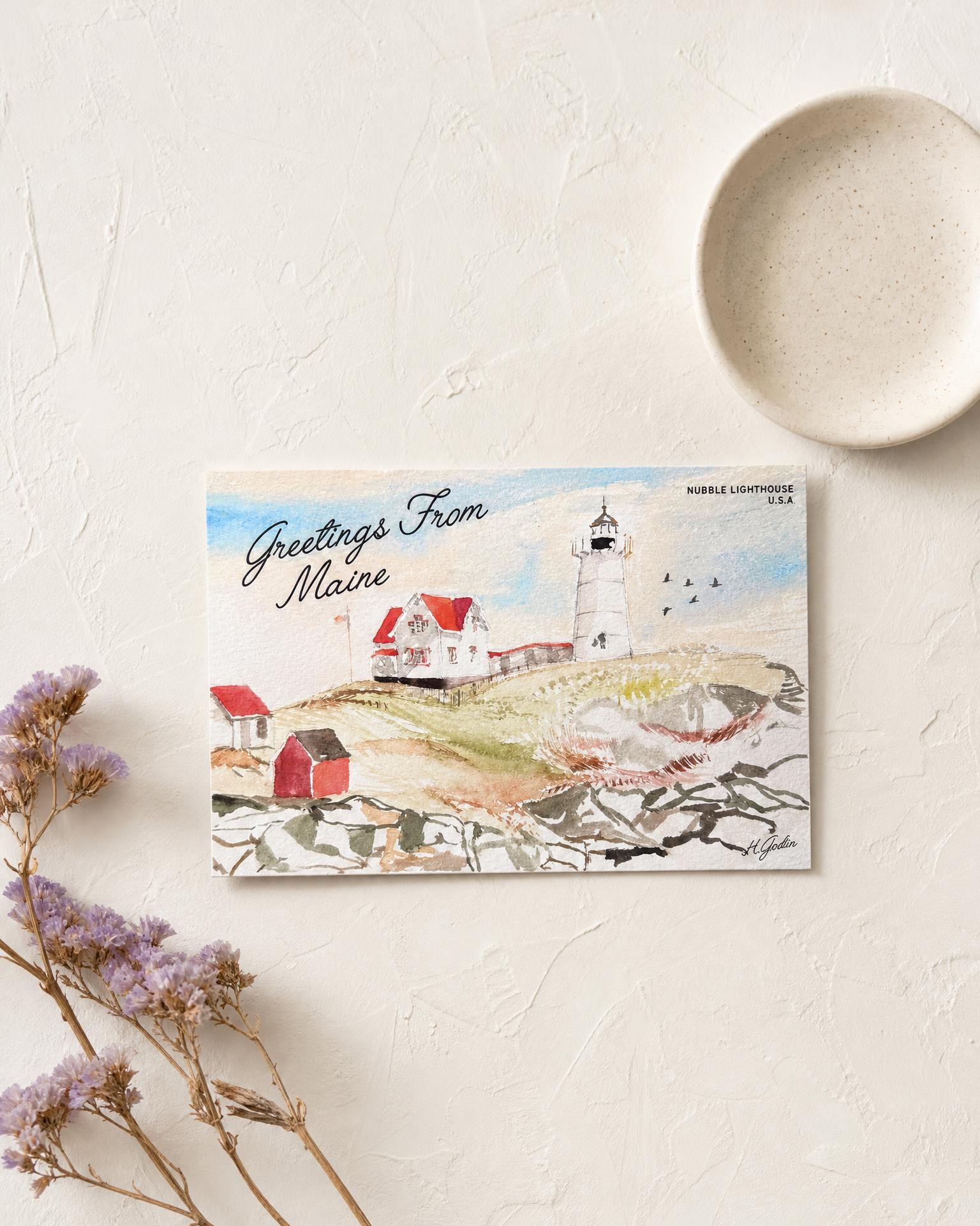 Nubble Light House Postcard