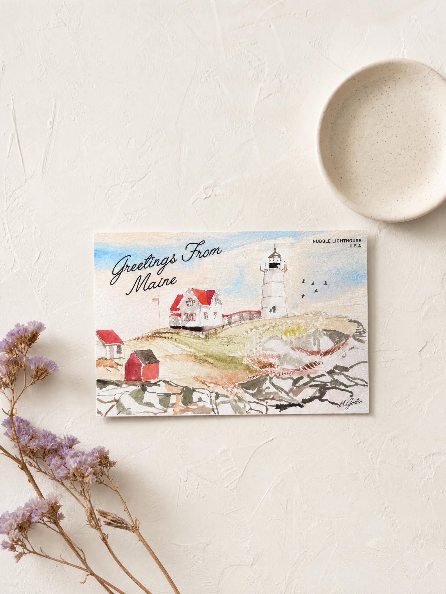 Nubble Light House Postcard