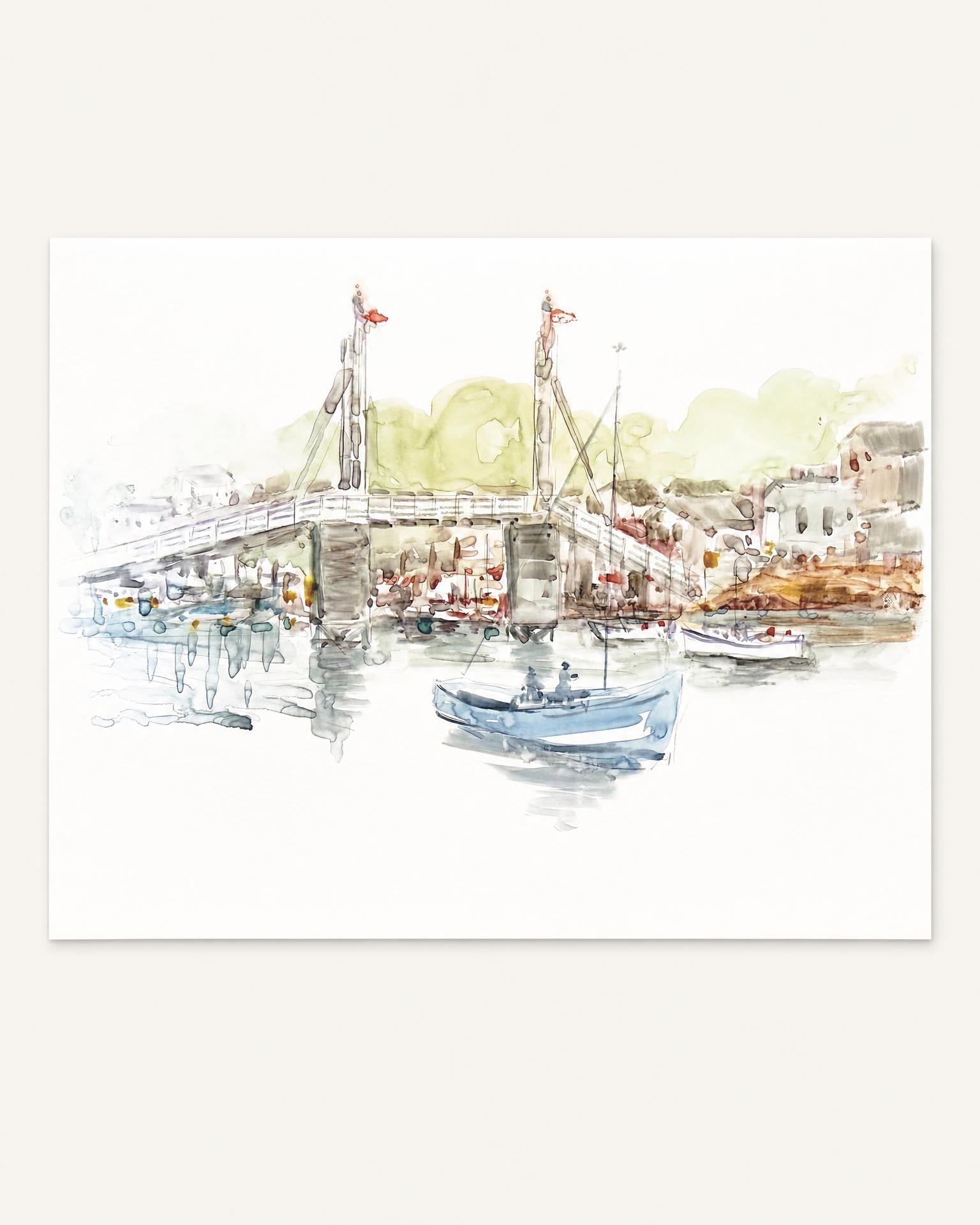 Paper Art Print - Drawbridge Watercolor