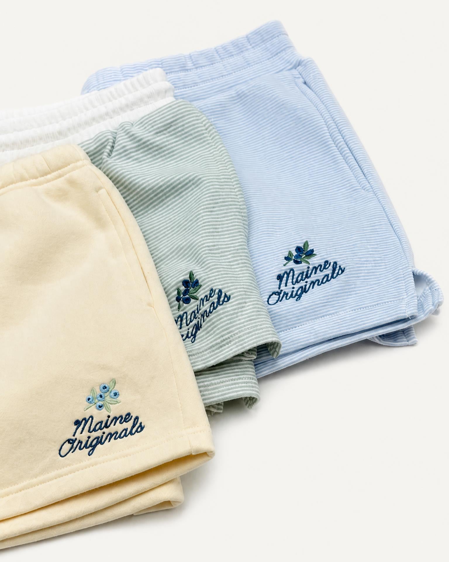 Mid Rise Stripe Shorts - Maine Blueberries
