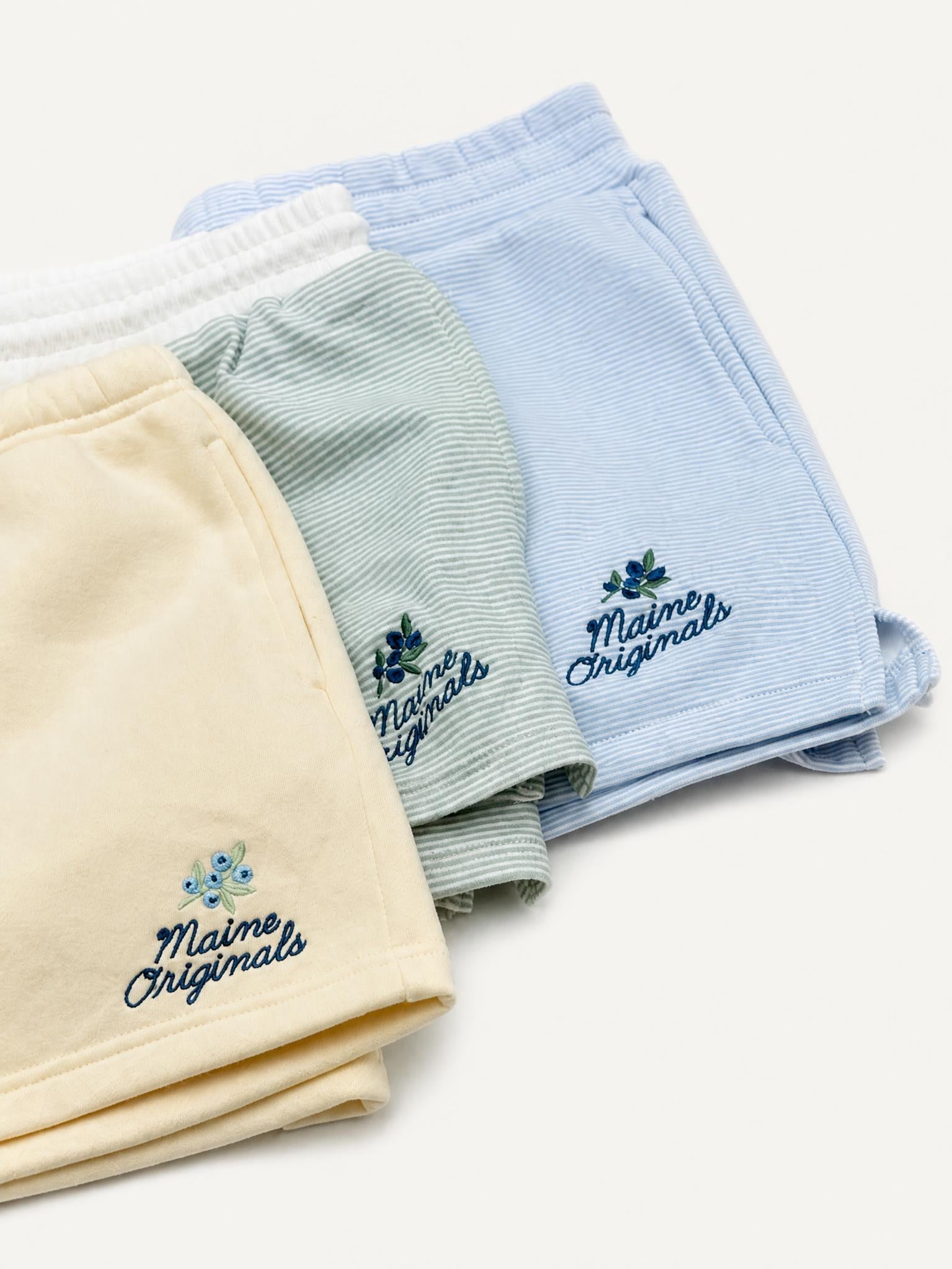 Mid Rise Stripe Shorts - Maine Blueberries