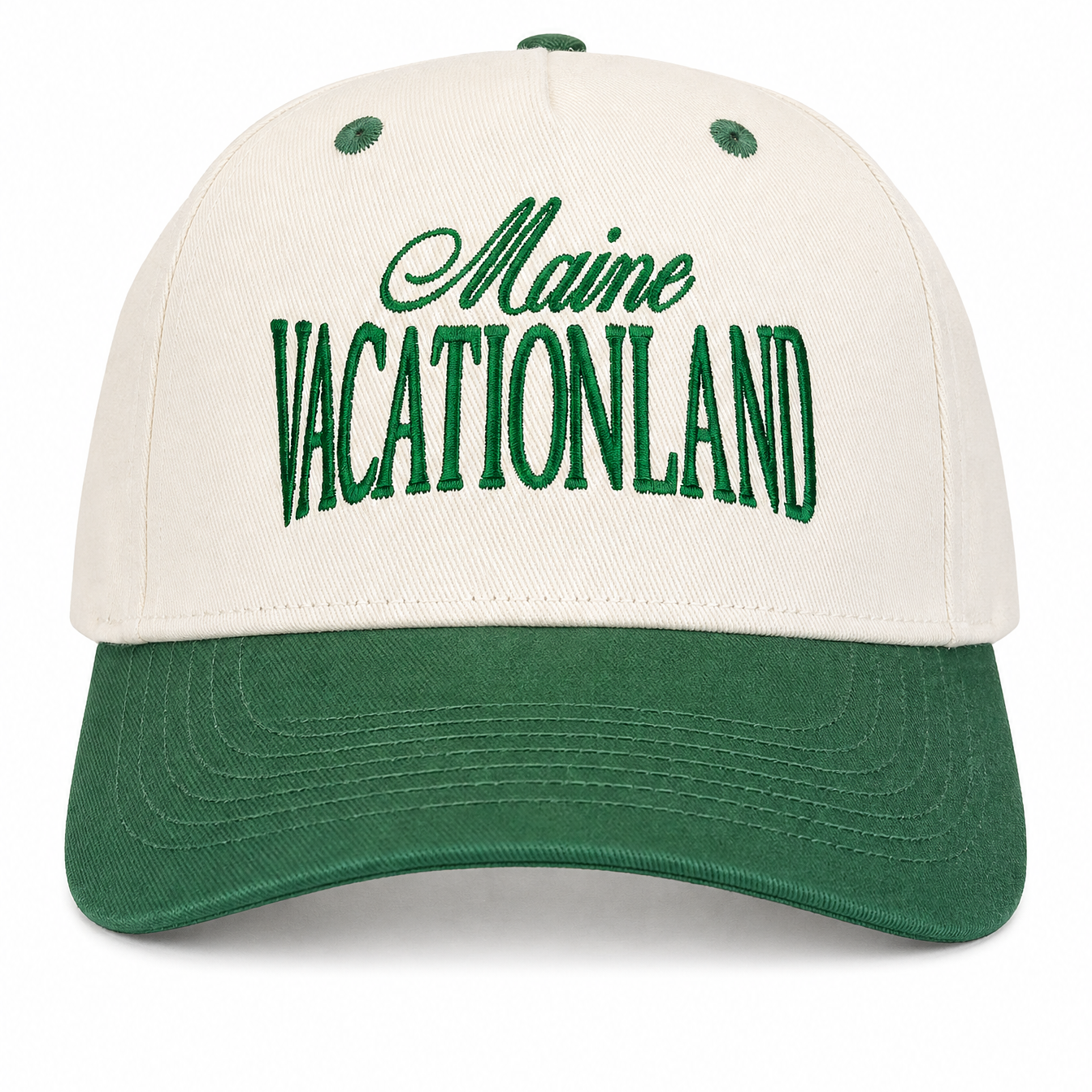 Cream/Green - Vacationland Hat