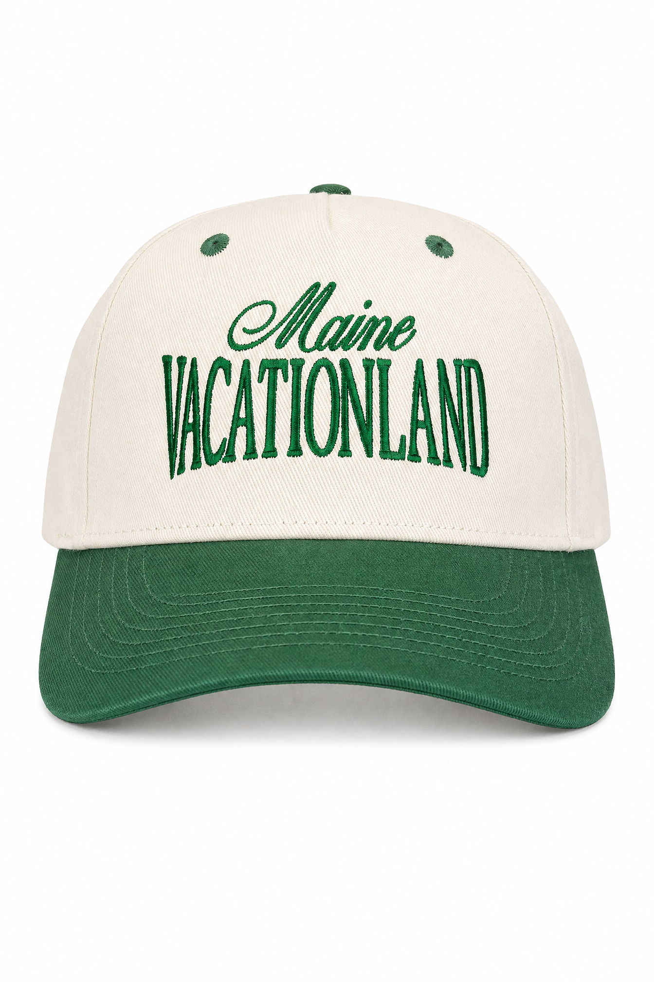 Cream/Green - Vacationland Hat