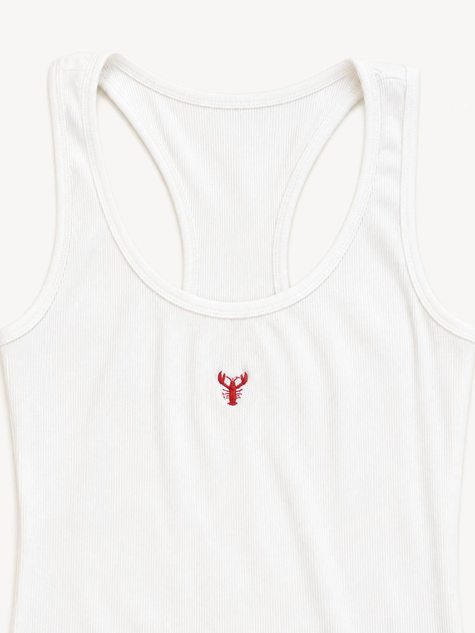 Tiny Lobster - White Tank Top